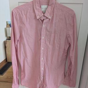 American Eagle Outfitters Men's Light Pink Button Down Shirt